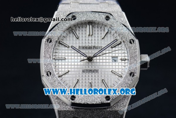 Audemars Piguet Royal Oak 41MM Asia Automatic Steel Case with White Dial and Steel Bracelet (EF) - Click Image to Close